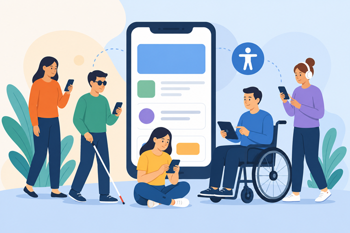 Learn how to design accessible mobile apps with better navigation, contrast, typography, touch controls, screen...