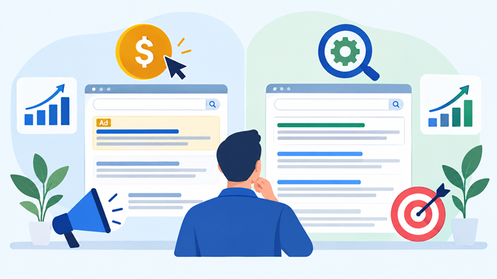 Learn the key differences between PPC and SEO, including cost, speed, targeting, conversions, and how...