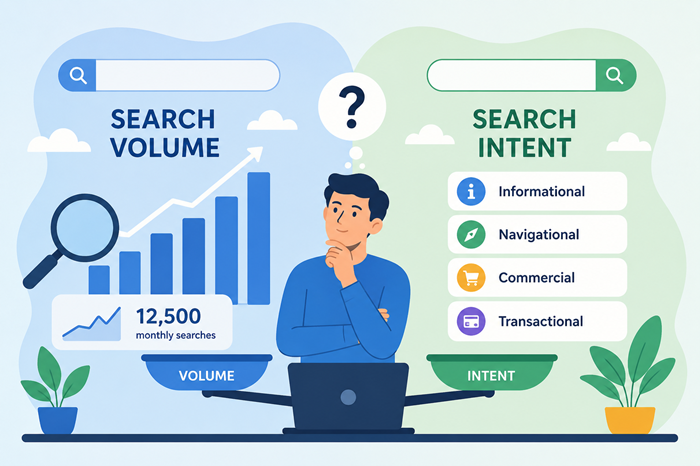 Learn the difference between search volume and search intent, why both matter for SEO, and...