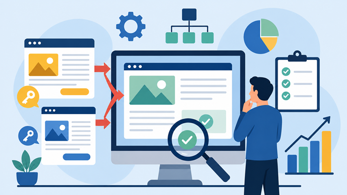 Learn how to fix keyword cannibalization on large websites using content audits, keyword mapping, redirects,...